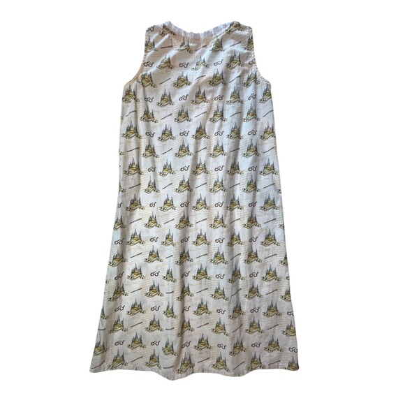 Handmade Harry Potter Hogwarts Nightgown White Yellow Sleeveless Pullover XS S - Picture 5 of 13